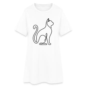 Minimalistischer Online-Chat - Frauen T-Shirt-Kleid - Weiß - Vorne