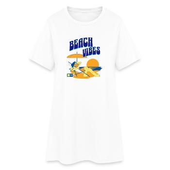 Beach Vibes Lounge Illustration - Women’s T-Shirt Dress - white - Front