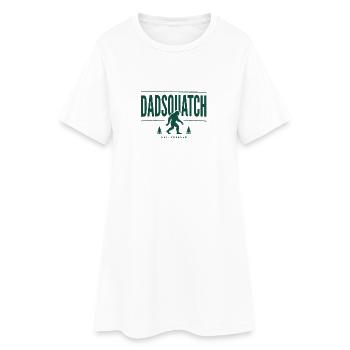 DadSquatch Motif with Bigfoot - Women’s T-Shirt Dress - white - Front