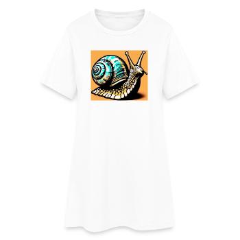 Escargot - Robe T-shirt Femme - blanc - Devant
