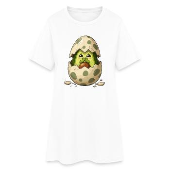 Avocado chicks from eggshell - Women’s T-Shirt Dress - white - Front