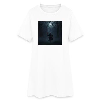 Vagabond dans l’obscurité – Eclipse et Corbeaux - Robe T-shirt Femme - blanc - Devant
