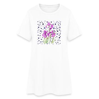 Fleur - Robe T-shirt Femme - blanc - Devant
