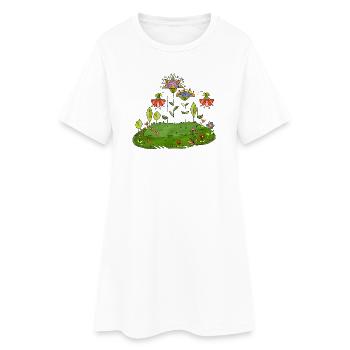 Fleur - Robe T-shirt Femme - blanc - Devant
