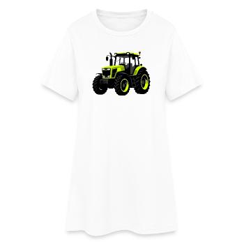 Tracteur - Agriculteur - Robe T-shirt Femme - blanc - Devant