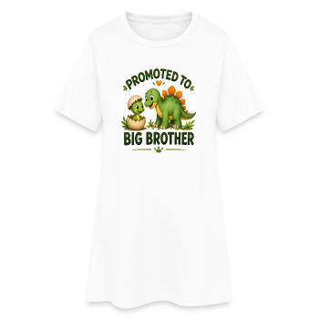 Promu au rang de dinosaure Big Brother | Mignonne Dino Sibli - Robe T-shirt Femme - blanc - Devant