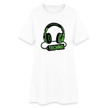 DJ Headphones Producteur du festival techno rave - Robe T-shirt Femme - blanc - Devant