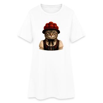 Chat de la Forêt-Noire avec Bollenhut - Robe T-shirt Femme - blanc - Devant