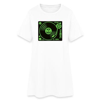 Platine Techno DJ Mixer Vinyl Rave - Robe T-shirt Femme - blanc - Devant