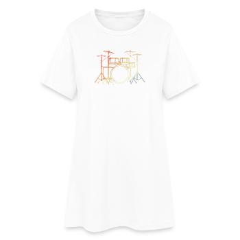 Art de lignes de batterie vintage - Robe T-shirt Femme - blanc - Devant