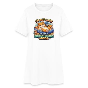 Katzen im Energiesparmodus - Frauen T-Shirt-Kleid - Weiß - Vorne