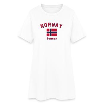 Norwegen - Frauen T-Shirt-Kleid - Weiß - Vorne