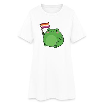 Mois de la fierté LGBTQ - Grenouille lesbienne - Robe T-shirt Femme - blanc - Devant