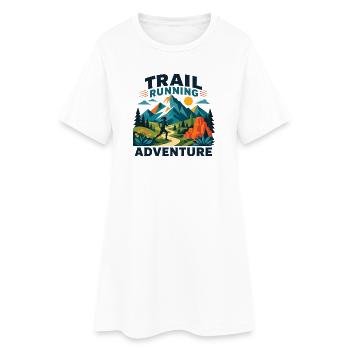 Aventure de course en sentier - Robe T-shirt Femme - blanc - Devant