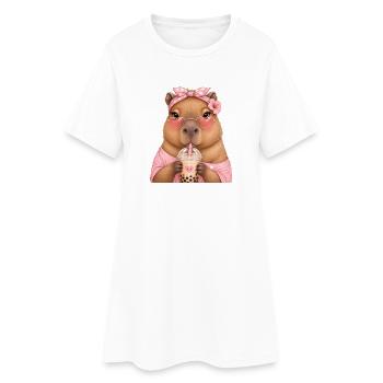 Thé Bubble de la Fille Capybara - Robe T-shirt Femme - blanc - Devant
