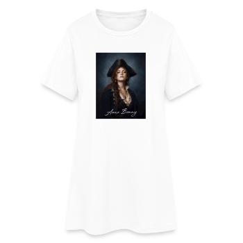 Anne Bonny Pirate Portrait - Women’s T-Shirt Dress - white - Front