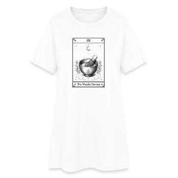 Le pendentif matcha | Carte de tarot - Robe T-shirt Femme - blanc - Devant