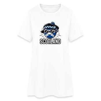 Football avec drapeau écossais, balle drôle - Robe T-shirt Femme - blanc - Devant