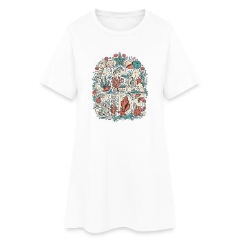 Mer et coquillages - Robe T-shirt Femme - blanc - Devant