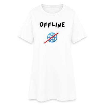 Offline - Frauen T-Shirt-Kleid - Weiß - Vorne