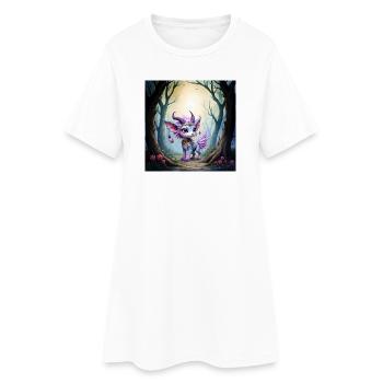 Lilac Forest Creature with Horns - Women’s T-Shirt Dress - white - Front