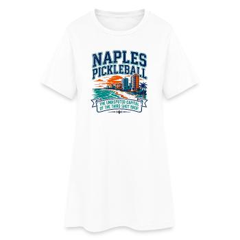 La silhouette de Naples, en Floride, avec un thème de pickleball - Robe T-shirt Femme - blanc - Devant