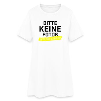 Bitte keine Fotos ich bin krankgeschrieben - Frauen T-Shirt-Kleid - Weiß - Vorne