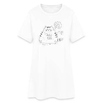 La vie est tellement dure quand tu es ce gros chat - Robe T-shirt Femme - blanc - Devant