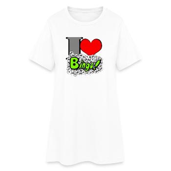 Bingo Herz Neon Illustration - Frauen T-Shirt-Kleid - Weiß - Vorne