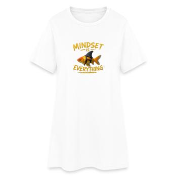 Mindset Goldfisch-Geschirr - Frauen T-Shirt-Kleid - Weiß - Vorne