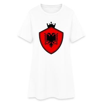 Aigle d’Albanie sur un bouclier avec couronne - Robe T-shirt Femme - blanc - Devant