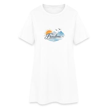 Freedom Horizon Mountain Sunset Design - Women’s T-Shirt Dress - white - Front
