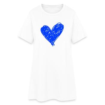 Cœur - Robe T-shirt Femme - blanc - Devant