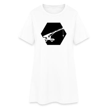 Bagger - Frauen T-Shirt-Kleid - Weiß - Vorne