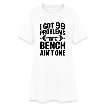 J’ai 99 problèmes mais un banc n’en fait pas partie - Robe T-shirt Femme - blanc - Devant