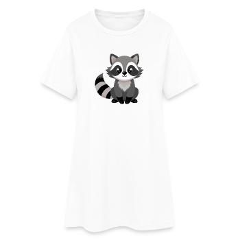 Süßes Baby-Racooon - Frauen T-Shirt-Kleid - Weiß - Vorne