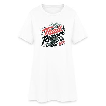 Coureur de trail. Run Wild - Robe T-shirt Femme - blanc - Devant
