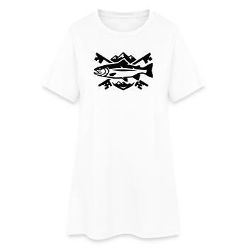 Logo du club de pêche Trout Mountains (armoiries) - Robe T-shirt Femme - blanc - Devant