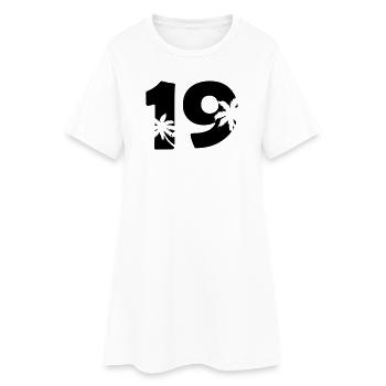19_palmen - Women’s T-Shirt Dress - white - Front