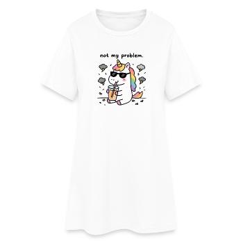 Not My Problem | Unicorn Zen Humor - Women’s T-Shirt Dress - white - Front