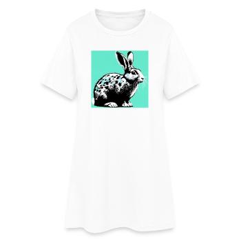 rabbit - Women’s T-Shirt Dress - white - Front