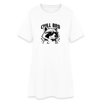 Chill Bro Waschbär mit Sonnenbrille Design - Frauen T-Shirt-Kleid - Weiß - Vorne