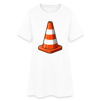Graphique pop art Traffic Cone - Robe T-shirt Femme - blanc - Devant