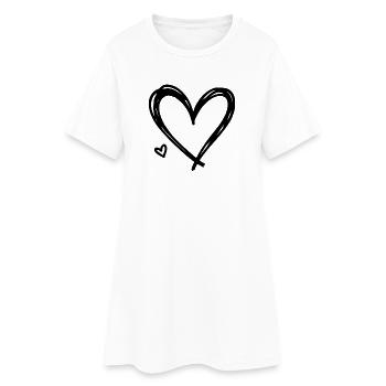 Cœur - Robe T-shirt Femme - blanc - Devant