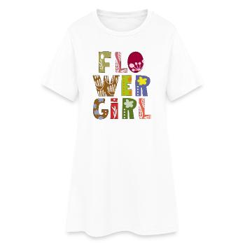 Fille des Fleurs Lettres - Robe T-shirt Femme - blanc - Devant
