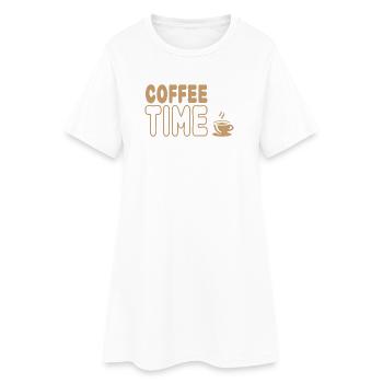 Coffee time, enjoyment from the coffee cup - Women’s T-Shirt Dress - white - Front