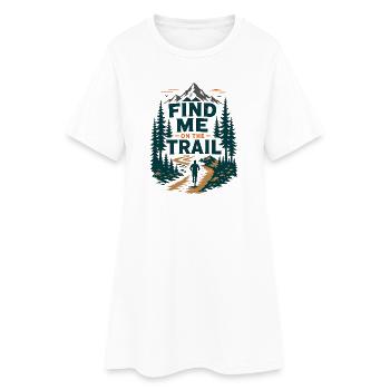 Graphique du sentier Sentier Trouve-moi sur le sentier forestier - Robe T-shirt Femme - blanc - Devant