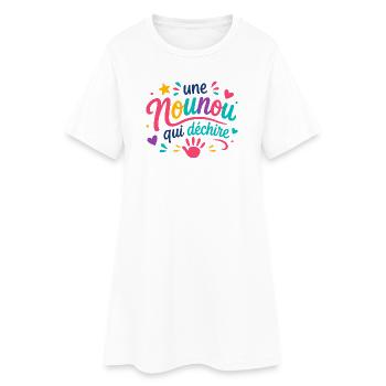 Une nounou qui déchire - Robe T-shirt Femme - blanc - Devant