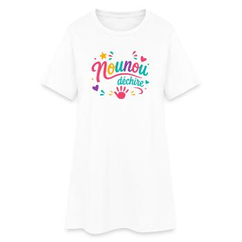 Une nounou qui déchire arc en ciel - Robe T-shirt Femme - blanc - Devant