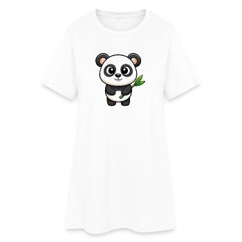 Panda de Kawaii avec du bambou - Robe T-shirt Femme - blanc - Devant